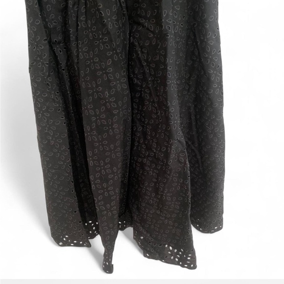VINTAGE BETSEY JOHNSON BLACK EYELET SPAGHETTI STRAP SLEEVELESS MIDI DRESS SIZE 8 - Picture 4 of 6